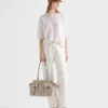Prada Route Large Canvas and Leather Tote Bag