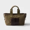 Prada Route Large Canvas and Leather Tote Bag