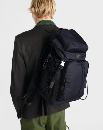 Prada Speedrock Re-Nylon and Leather Backpack