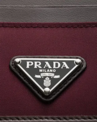 Prada Speedrock Re-Nylon and Leather Card Holder