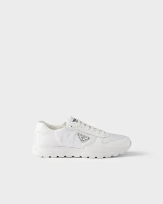 Prax 01 Re-Nylon and Brushed Leather Sneakers