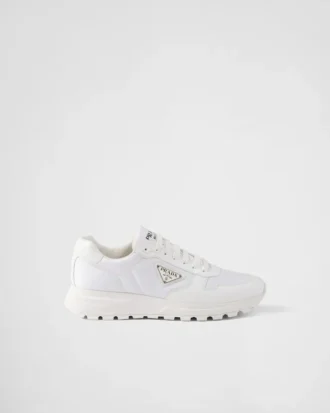 Prax 01 Re-Nylon and Brushed Leather Sneakers