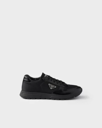 Prax 01 Re-Nylon and Brushed Leather Sneakers