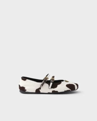 Printed Leather Ballerinas