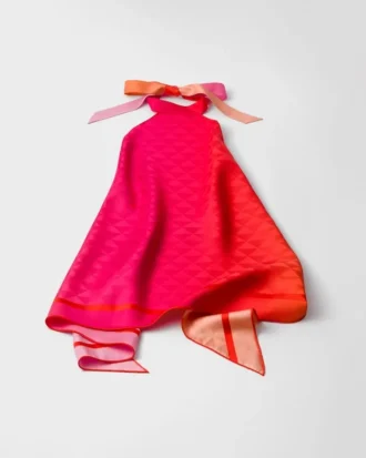 Printed Silk Twill Halter Top