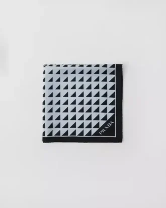 Printed Silk Twill Scarf 55