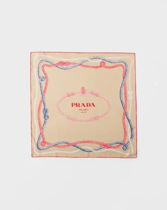 Printed Silk Twill Scarf 55