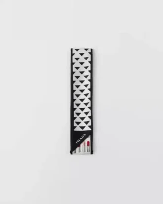 Printed Silk Twill Skinny Scarf