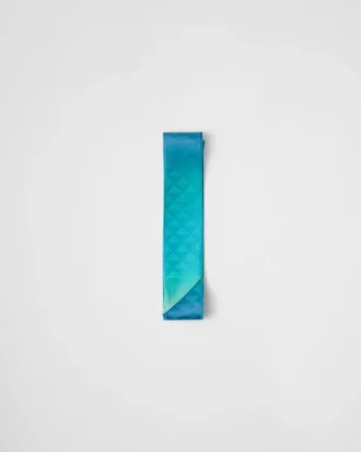 Printed Silk Twill Skinny Scarf