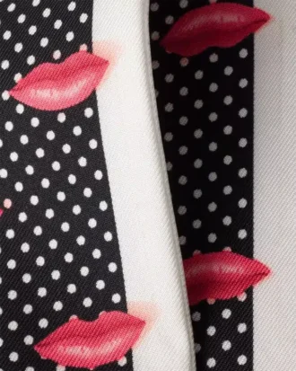 Printed Silk Twill Skinny Scarf