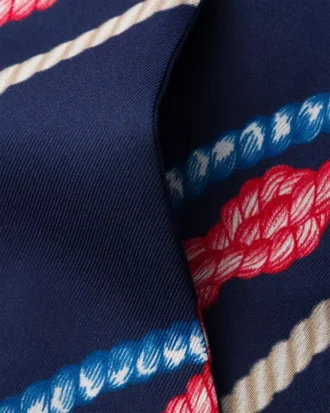 Printed Silk Twill Skinny Scarf