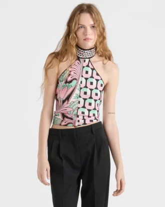 Printed Silk Twill Top