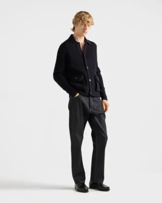 Raw Denim Jeans with Leather Strap