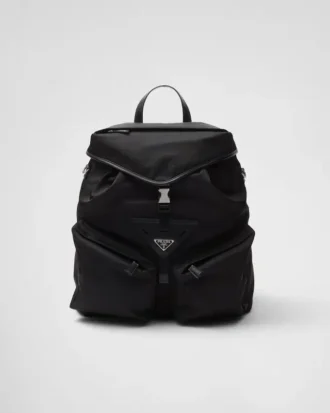 Re-Nylon and Leather Backpack