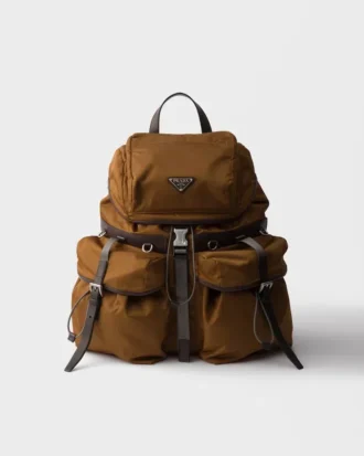 Re-Nylon and Leather Backpack
