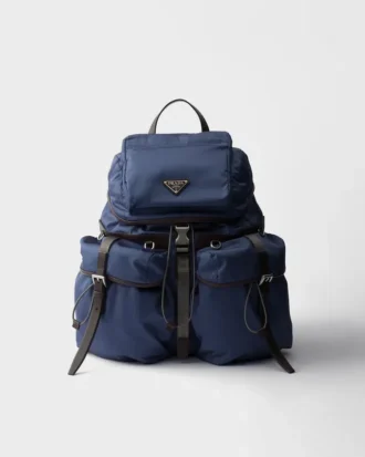 Re-Nylon and Leather Backpack