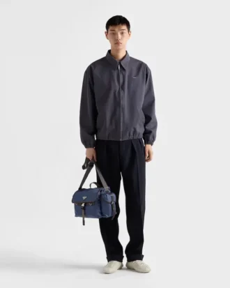 Re-Nylon and Leather Shoulder Bag