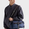Re-Nylon and Leather Shoulder Bag