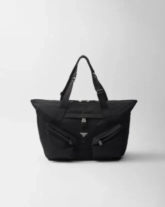 Re-Nylon and Leather Travel Bag