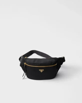 Re-Nylon and Saffiano Leather Belt Bag