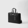 Re-Nylon and Saffiano Leather Briefcase