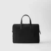 Re-Nylon and Saffiano Leather Briefcase