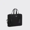 Re-Nylon and Saffiano Leather Briefcase