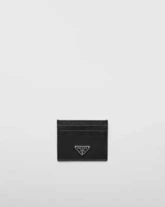 Re-Nylon and Saffiano Leather Card Holder