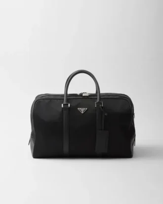 Re-Nylon and Saffiano Leather Duffel Bag