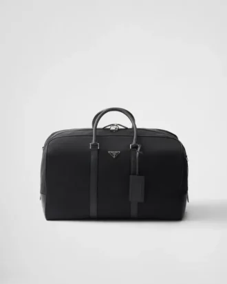 Re-Nylon and Saffiano Leather Duffel Bag