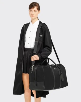 Re-Nylon and Saffiano Leather Duffle Bag