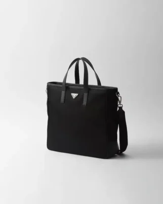 Re-Nylon and Saffiano Leather Tote Bag