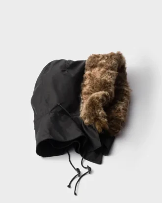 Re-Nylon and Shearling Hood