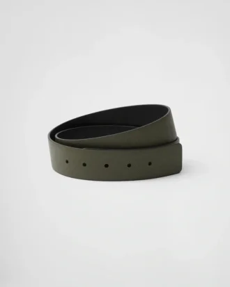 Reversible Saffiano Leather Belt Strap