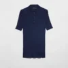 Ribbed Knit Cotton Polo Shirt