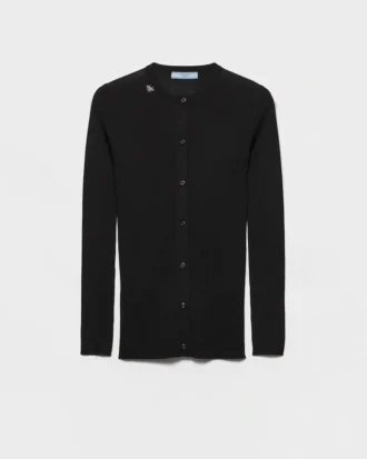 Ribbed Knit Wool Cardigan