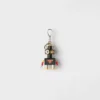 Robot Plexiglas and Saffiano Leather Keychain Charm