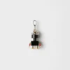 Robot Plexiglas and Saffiano Leather Keychain Charm