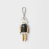 Robot Saffiano Leather Key Ring Charm