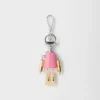 Robot Saffiano Leather Key Ring Charm