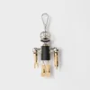 Robot Saffiano Leather Key Ring Charm