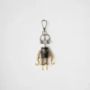 Robot Saffiano Leather Keychain Charm