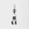 Robot Saffiano Leather Keychain Charm