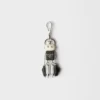 Robot Saffiano Leather Keychain Charm