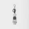 Robot Saffiano Leather Keychain Charm