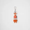 Robot Saffiano Leather Keychain Charm