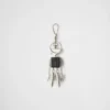 Robot Saffiano Leather Keychain Charm