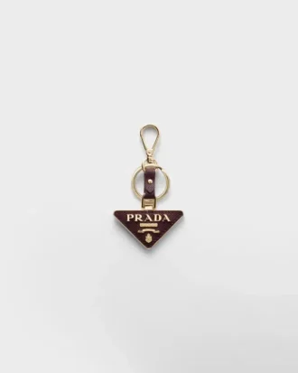 Saffiano Leather and Metal Keychain