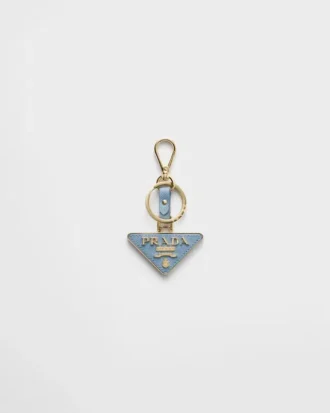 Saffiano Leather and Metal Keychain