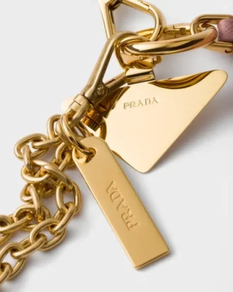 Saffiano Leather Card Holder with Shoulder Strap